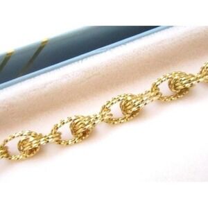 Vintage Old Stock Signed 12K Yellow Gold Filled Chain Linked 25" Necklace